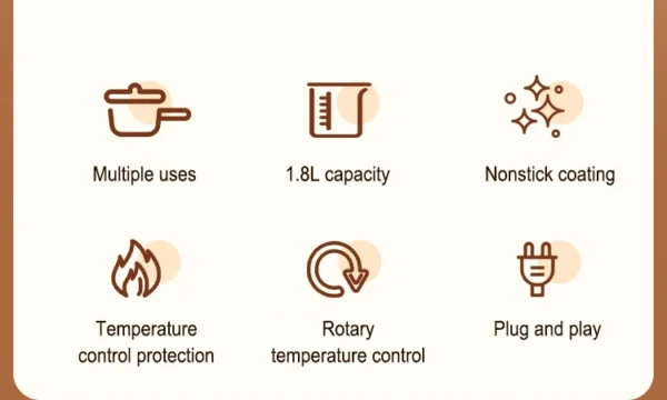⁦סיר אורז חשמלי מיני – נון-סטיק, נייד, מתאים ל-1-2 אנשים⁩ – תמונה ⁦9⁩