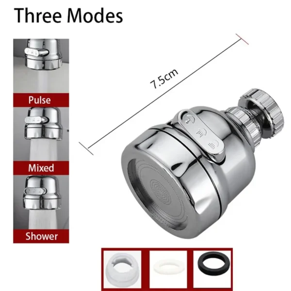 ⁦מזרים מים למטבח 360° מתכוונן עם שלושה מצבי ריסוס⁩ – תמונה ⁦6⁩